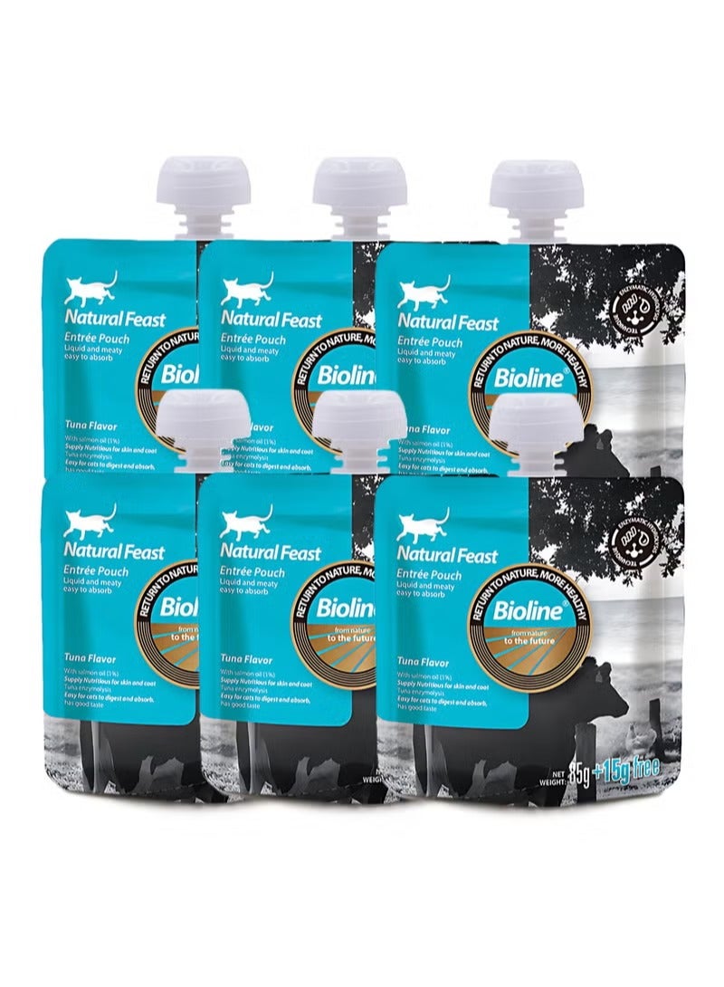 بايولاين كيس بيولاين ناتشورال فيست إنتري بنكهة التونة 85 جم + 15 جم (6 قطع) - Image 1