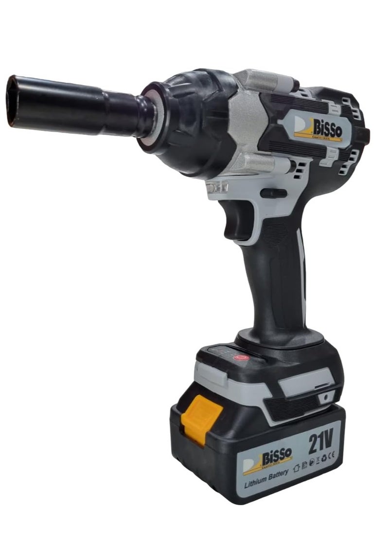 BISSO - Car Tire Screwdriver Set with Bag 600Nm RPM Torque Include 2 Sockets Size 17/19mm, 19/22mm 21V - Image 1