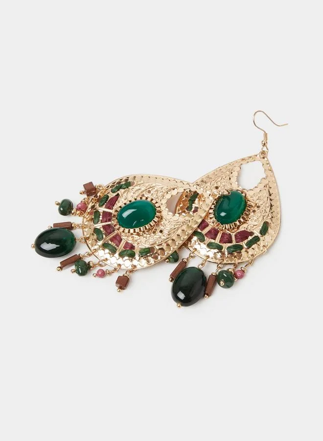 Styli  Gold Tone Danglers Earrings for Women | Best Price UAE