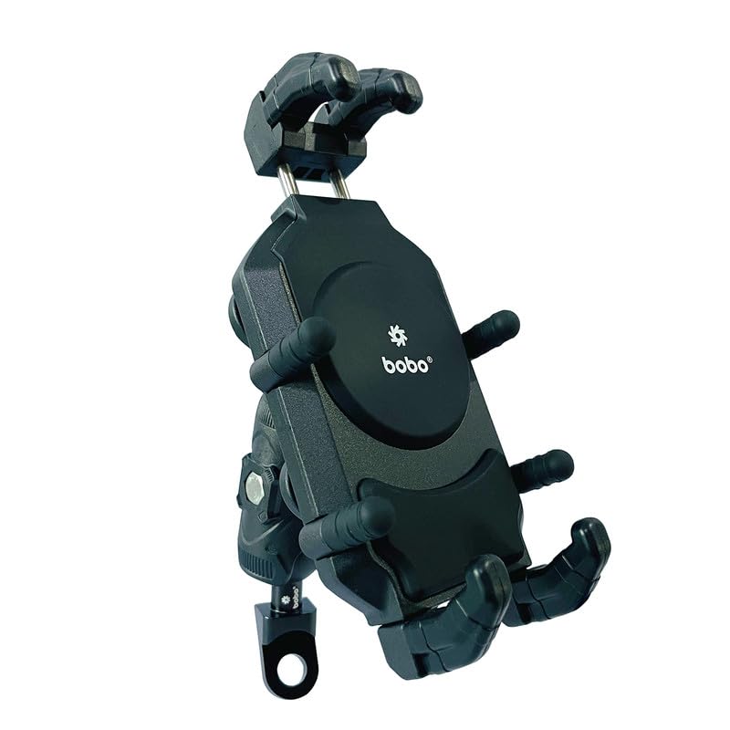 Bobo BM17M PRO Mirror Mount Anti-Vibration Anti-Theft Waterproof Bike/Motorcycle/Scooter Mobile Phone Holder Mount, Ideal for Maps and GPS Navigation (Black) - Image 1