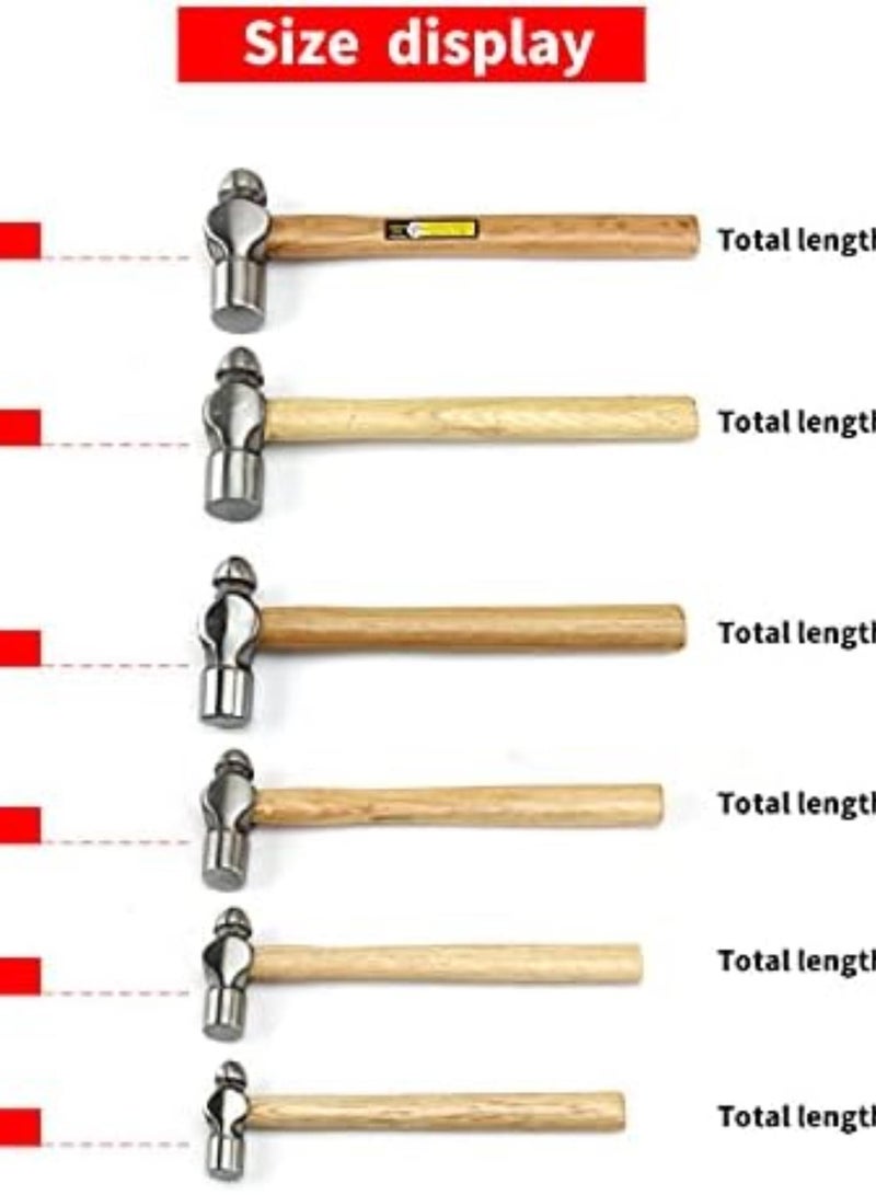 GGOOT High-Carbon Steel Round Hammer Ball Pein Nipple Hammer Hardware Tool Household Hammer with Wood Handle 0.5P 1P 1.5P 2P 2.5P 3P-1P  - Image 2