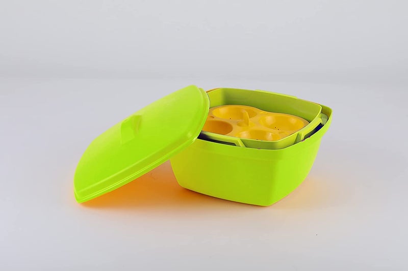 Dhavl Microwave Dishwasher Safe Plastic Idli MakersMakes 8 Idlis Vegetable Steamer Rice CookerFull Big Set Rice Maker Idli Steamer With Lid Plastic Idli Maker Multicolour - Image 3