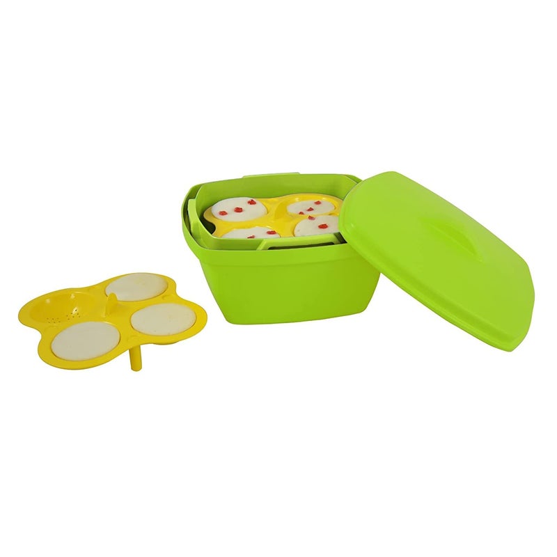 Dhavl Microwave Dishwasher Safe Plastic Idli MakersMakes 8 Idlis Vegetable Steamer Rice CookerFull Big Set Rice Maker Idli Steamer With Lid Plastic Idli Maker Multicolour - Image 2