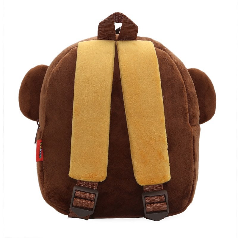 Plush Kids Backpack, Monkey Animal Design, Soft Lightweight School Bag for Toddlers and Preschool Kids - Image 5
