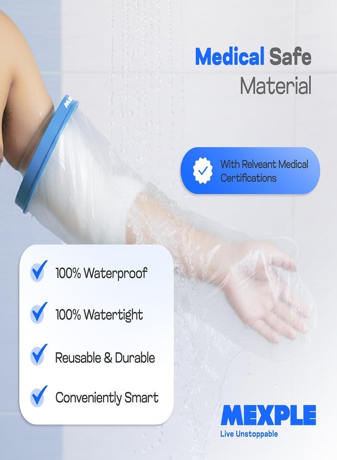 MEXPLE Adult Long Arm Cast Cover for Shower | Waterproof Reusable Shower Sleeve for Casts, Bandages & Wounds | 100% Leak-Proof Seal | Comfortable & Durable Cast Protector for Bath - Image 4