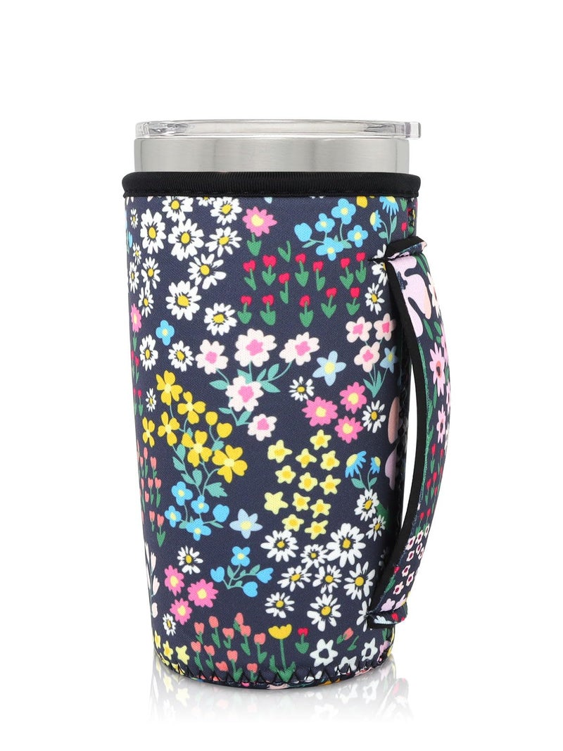 AJLTPA AJLTPA Neoprene Insulated Sleeves Cup Holder with Handle for 20oz Tumbler Cups, Reusable Iced Coffee Sleeve Compatible  - Image 1