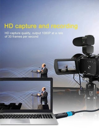 بطاقات التقاط الصوت والفيديو المحمولة بتقنية 2in1 4K HDMI، من HDMI إلى USB وUSB-C تسجيل 1080P عبر كاميرات DSLR لأجهزة Windows وMac OS وMacBook، للاستحواذ عالي الدقة، والبث المباشر، والمؤتمرات المرئية، والألعاب - view 5