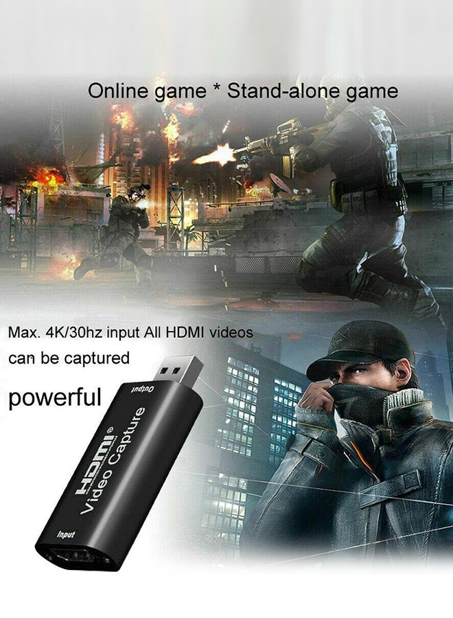 Tersely 2in1 4K HDMI Portable Audio Video Capture Cards, HDMI to USB & USB-C 1080P Record Via DSLR Camcorder for Windows Mac OS MacBook HD Acquisition, Live Broadcasting, Video Conference, Gaming - Image 3