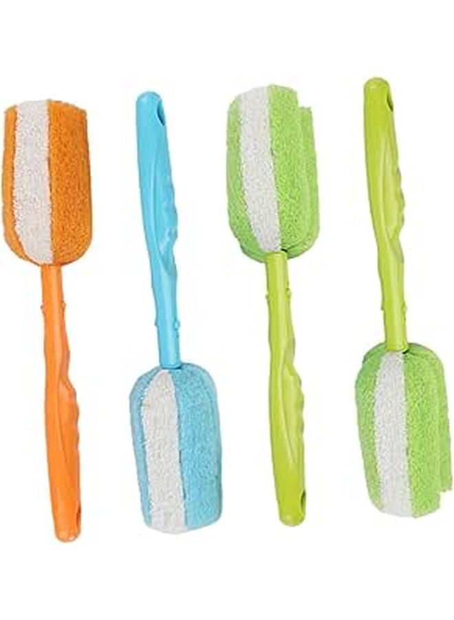 4 Piece Multifunctional Cleaning Brush Set Long Handle Cup Brush For Wine Milk Bottles Convenient Hanging Design Strong Dirt Removing Power Kitchen Household Use - Image 1