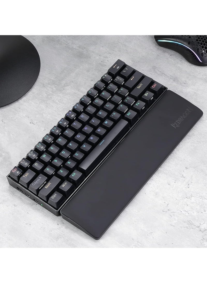 REDRAGON Redragon P035 Meteor S Computer Keyboard Wrist Rest Pad, Ergonomic Soft Memory Foam Wrist Rest w/Anti-Slip Rubber Base, 60% 61 Keys Compact Size 11.38 x 2...  - Image 2