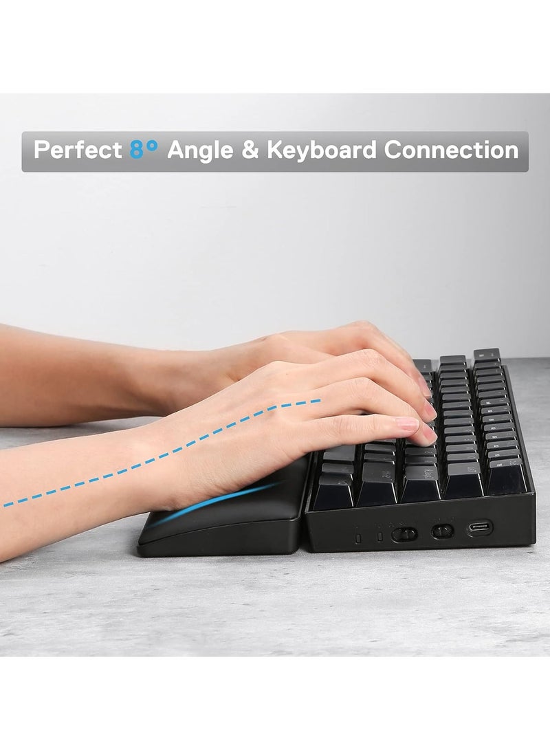 REDRAGON Redragon P035 Meteor S Computer Keyboard Wrist Rest Pad, Ergonomic Soft Memory Foam Wrist Rest w/Anti-Slip Rubber Base, 60% 61 Keys Compact Size 11.38 x 2...  - Image 4