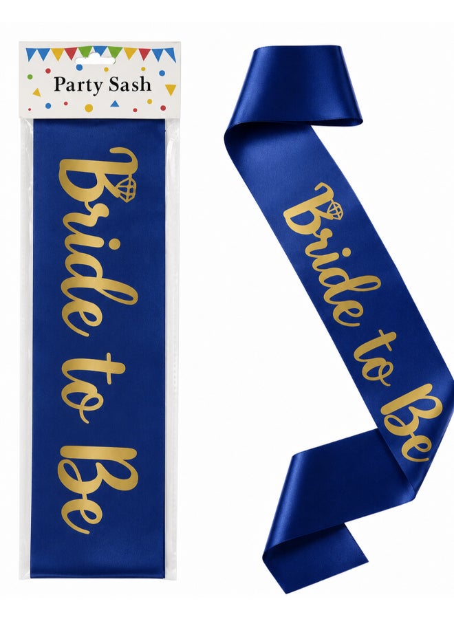 Dark Blue Bride to Be Party Sash, Bridal Shower Sash for Bride, Bachelorette Party Accessory and Bride Celebration Wear - Image 1