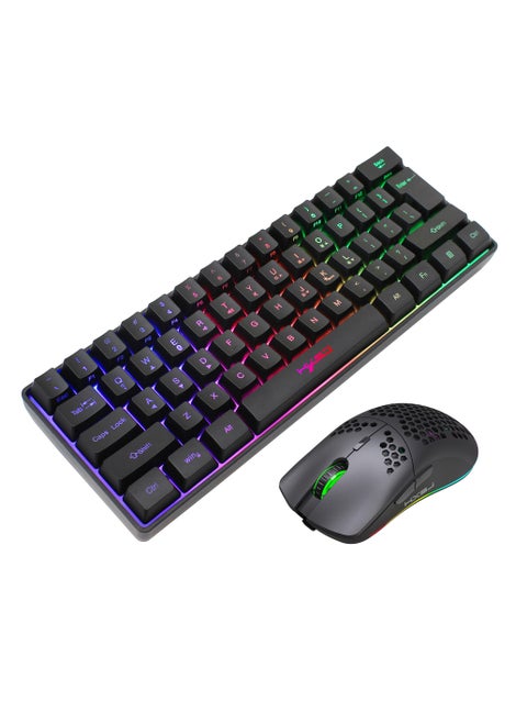 V700 61 Key RGB Wired Gaming Keyboard and J900 USB Wired Gaming Mouse Set