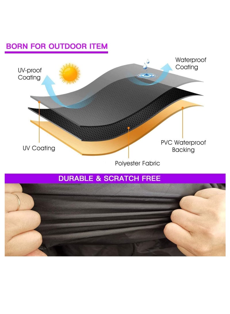 Meetion ATV Cover Universal Beach Car Cover 210D Outdoor Motorcycle Cover Waterproof Dustproof Heat Resistant Sun UV Cover 4 Wheeler Quad Bike Scooter Storage Vehicle Cover (220*98*106cm)  - Image 2