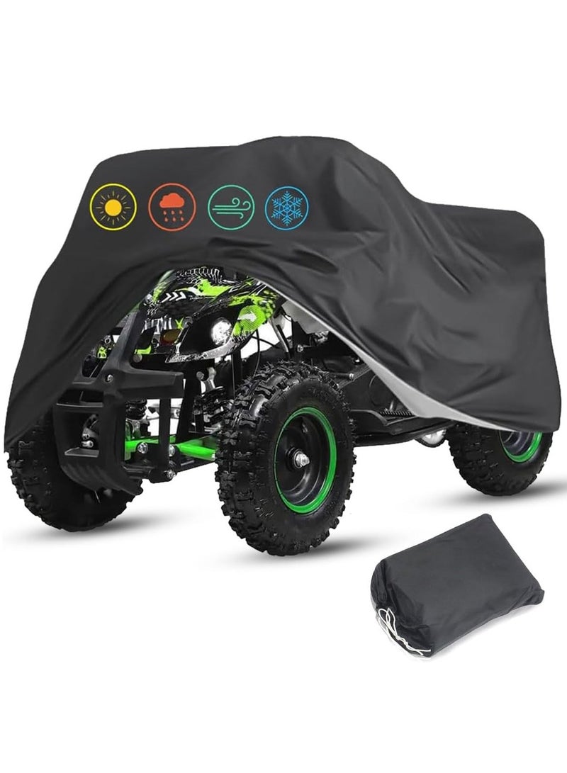 Meetion ATV Cover Universal Beach Car Cover 210D Outdoor Motorcycle Cover Waterproof Dustproof Heat Resistant Sun UV Cover 4 Wheeler Quad Bike Scooter Storage Vehicle Cover (220*98*106cm)  - Image 1