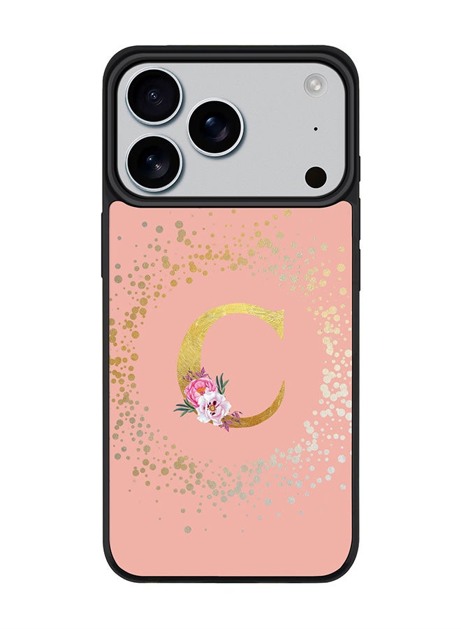 Stylizedd iPhone 17 Pro Case, [Compatible with MagSafe] Slim Magnetic cover Phone Case iPhone 17 Pro -Custom Monogram Floral - C  (Rose Pink ) - Image 1