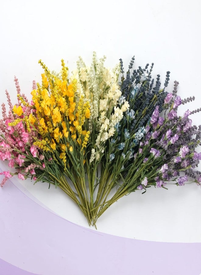 TEMPUS 10Pcs Artificial Spring/Summer Flowers Outdoor Fall Decor Artificial Grains Flowers UV Resistant Fake Plants Wedding Party Indoor Garden Decor(Purple) - Image 5