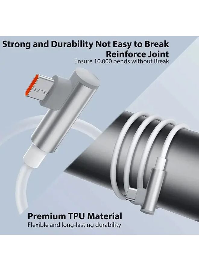 120W USB A To Type C Fast Charging Elbow Turbo Cable Yellow 39 37 Inch For Xiaomi - Image 4