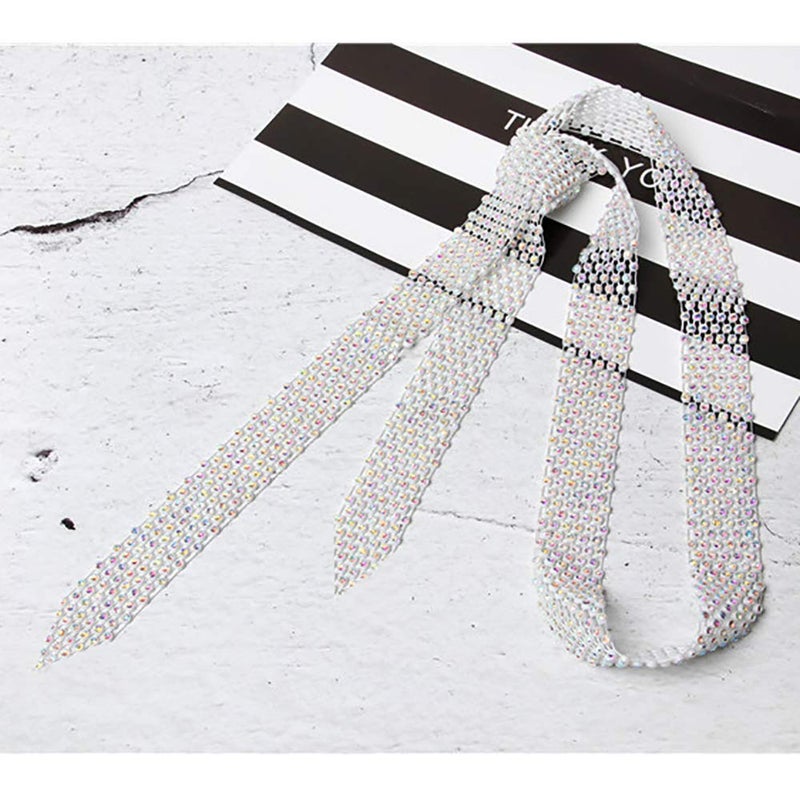Glamorstar Rhinestone Neck Tie Gift for Women Silver - Image 3