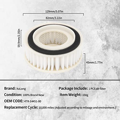 XuLong Vstar 650 Air Filter 4TR-14451-00 Cleaner Compatible with Yamaha V-Star 650 XVS650 Custom Drag Star 650 XVS650A, Vstar 650 XVS650A Classic XVS650AT - Image 5