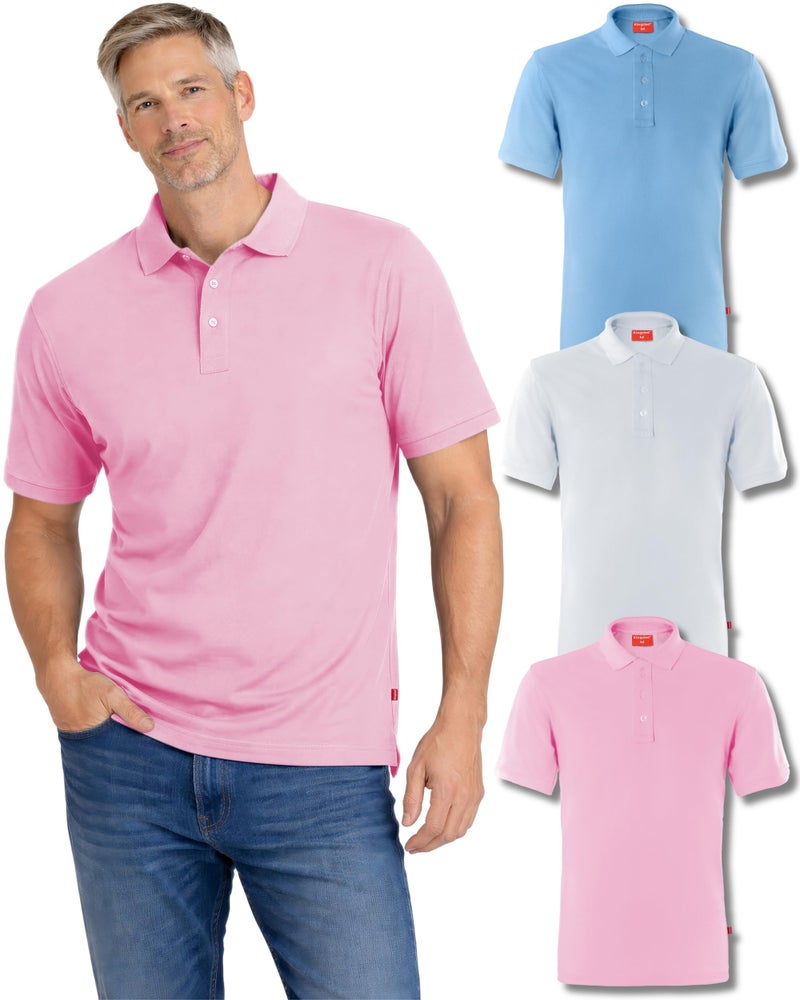 Kingsted Polo Shirts for Men Pack - Royally Comfortable - Premium Pique Fabric - Soft Cotton Blend - Classic Fit Short Sleeve (3 Pack, Dandy, Large) - Image 1