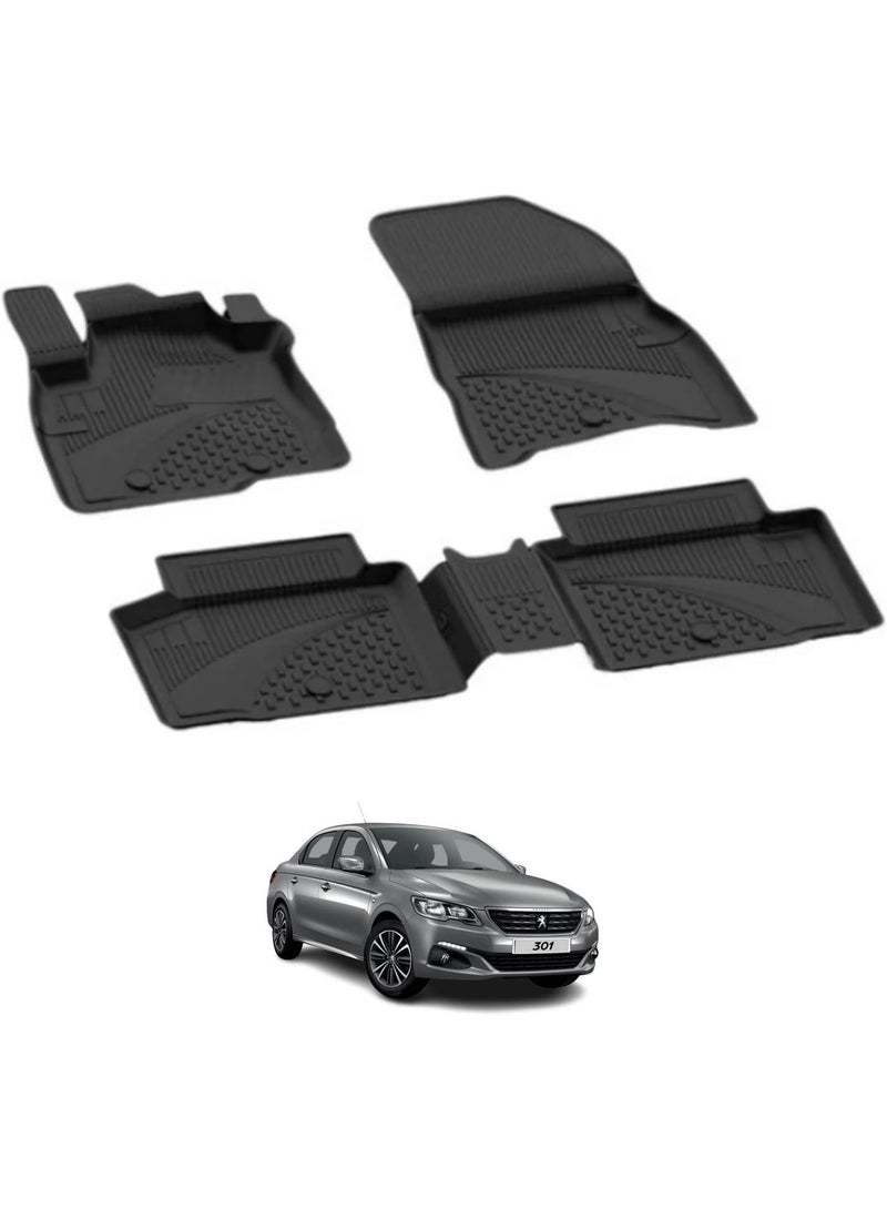 Turkish Sahler TPE Floor Mats Compatible With Peugeot 301 - Image 1
