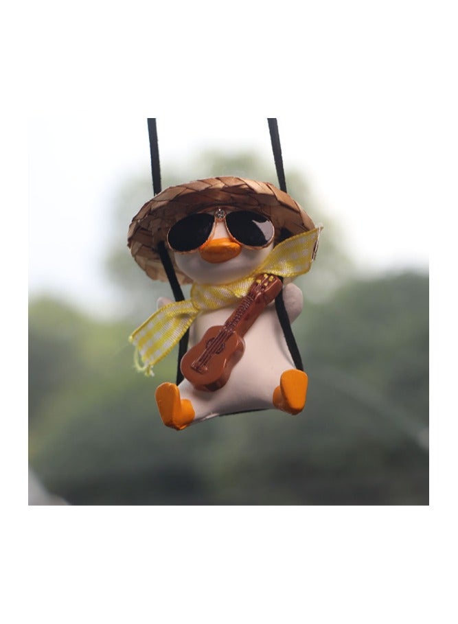 EBMINI Creative Guitar Duckling Rear View Mirror Ornament 
