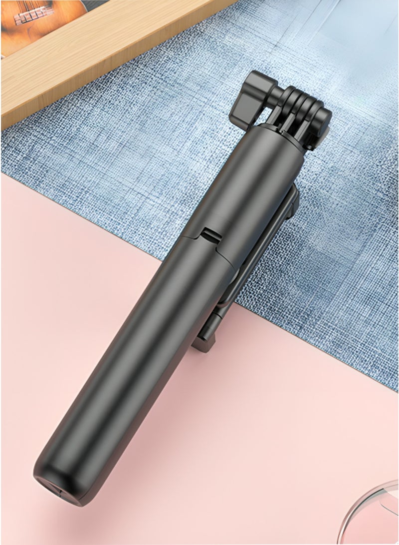 Selfie Stick Tripod Stand – Stainless Steel, Extendable Up to 175cm, Bluetooth Remote Shutter, Anti-Shake with Built-in Fill Light, Perfect for Vlogging  Professional Photography, Compatible with All Smartphones  Cameras – Black - Image 2