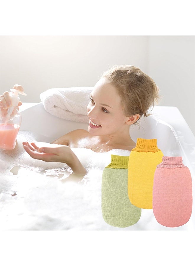 2PCS Deep Exfoliating Gloves for Shower, Double Sided Exfoliating Gloves, Home Spa Massage Body Scrub Gloves, Eco-Friendly Loofah Pulp, Dead Skin Remover and Body Scrub (Yellow) - Image 5