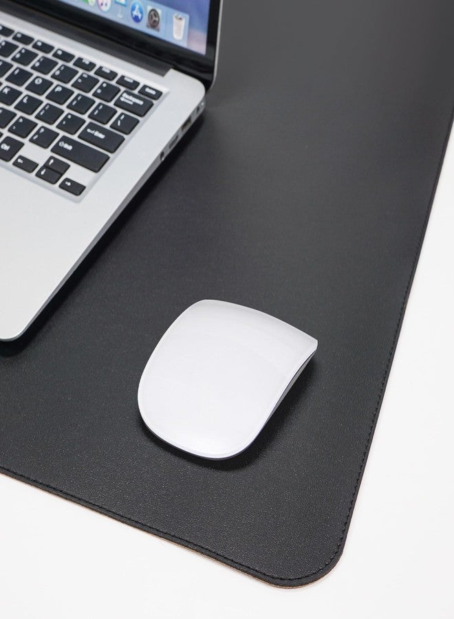 AFIING Dual-Sided Desk Pad, Natural Cork & PU Leather Large Mouse mats for Office and Home Work, Desk Protector Non-Slip, Waterproof, Easy Clean (Black, 23.6" x 13.7") - Image 2