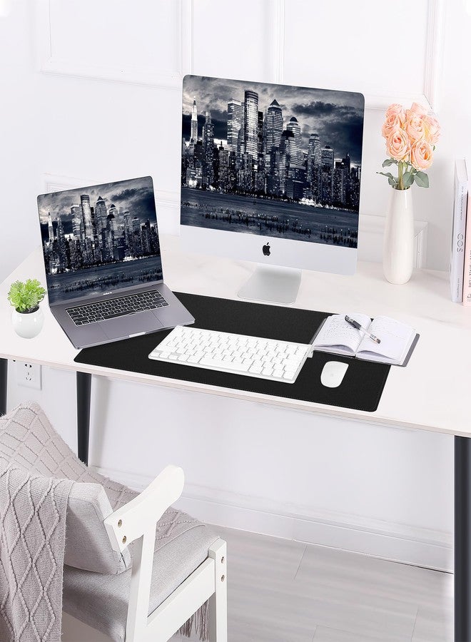 AFIING Dual-Sided Desk Pad, Natural Cork & PU Leather Large Mouse mats for Office and Home Work, Desk Protector Non-Slip, Waterproof, Easy Clean (Black, 23.6" x 13.7") - Image 3