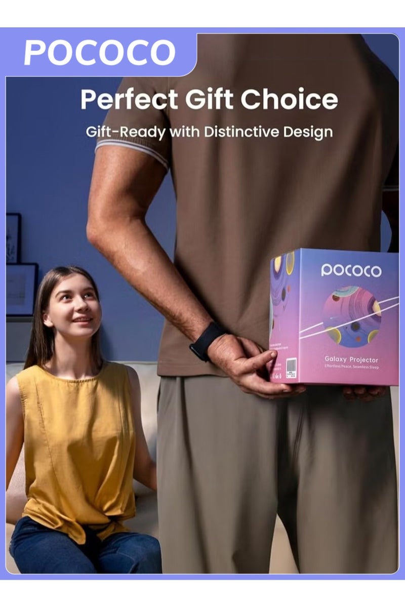 POCOCO Galaxy Lite Star Projector, Starry Sky Projector Home Planetarium Night Light Lamp Baby Kids Room Decoration Galaxy Projector for Party Birthday Gift (White) - Image 5