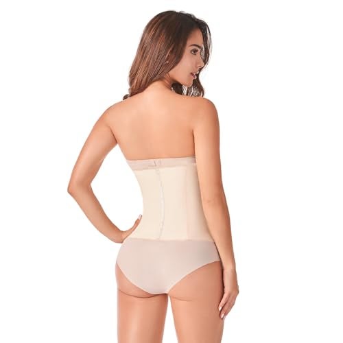 Ann Chery Corset Waist Trainer for Women - Colombian Waist Cincher - 3 Hook Latex Body Shaper Beige - Image 2