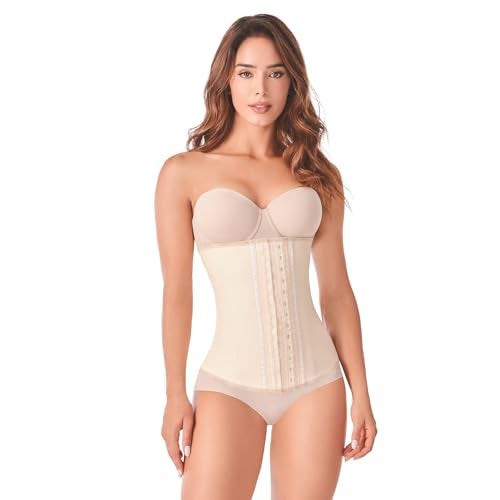 Ann Chery Corset Waist Trainer for Women - Colombian Waist Cincher - 3 Hook Latex Body Shaper Beige - Image 1