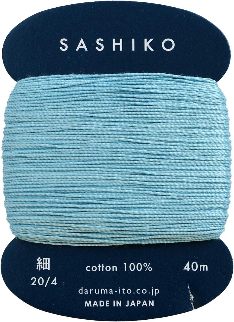 Yokota Daruma Sashiko Thread Single and Variegated Color (Water Blue, Thin 40M Card)
