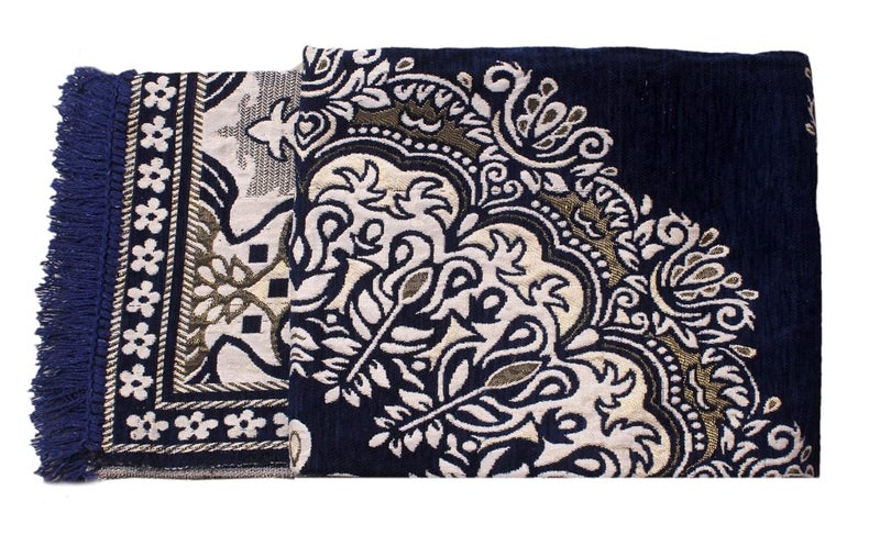 Purav Light Soft Touch Chenille Velvet Carpets for Living Room 5x7 feet Home Decor Carpet for Bedroom Floor Durries Mat Navy Blue - Image 3