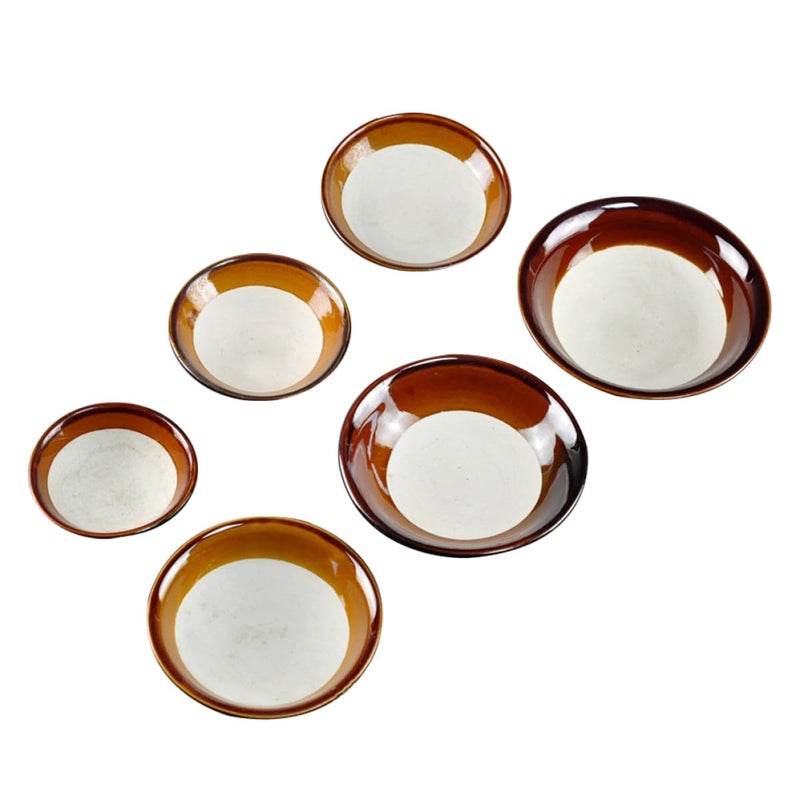 5Pcs Vintage Ceramic Stew Bowls Set Food Grade Pottery Soup and Poached Egg Bowls - Image 2