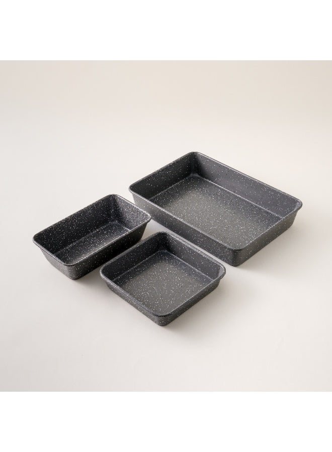 ALBERTO Carbon Steel Baking Tray Set 3Pcs In Grey - Image 1