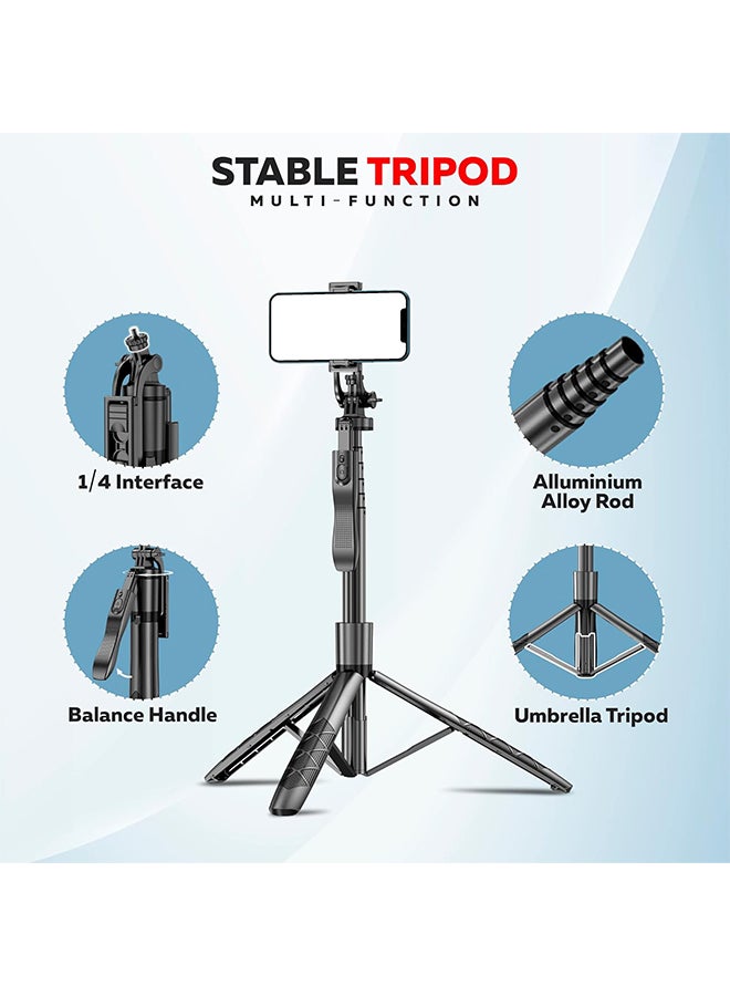 WeCool Renewed - WeCool S5 Selfie Stick with Tripod Stand - 61in/154cm Telescopic Pole, 360Â° Rotating Handle, and Non-Slip Silicone Pads for Photos & Vlogging - Image 5