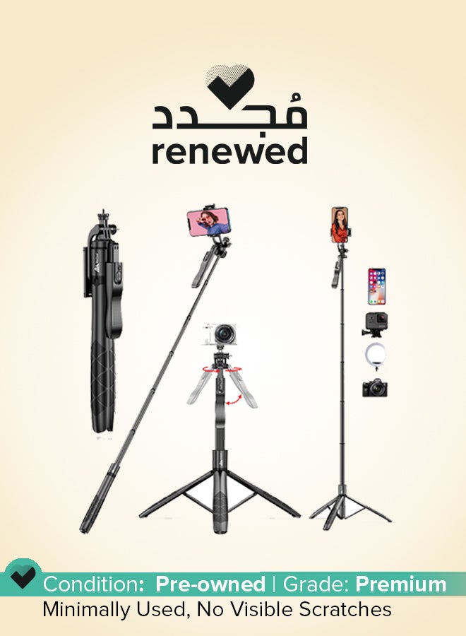 WeCool Renewed - WeCool S5 Selfie Stick with Tripod Stand - 61in/154cm Telescopic Pole, 360Â° Rotating Handle, and Non-Slip Silicone Pads for Photos & Vlogging - Image 1