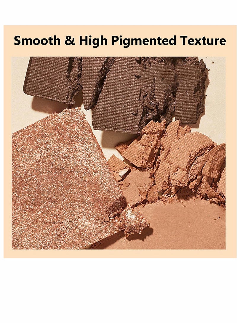 Eyeshadow Palette Chocolates 9 Colours Contour Palette Brown Eyeshadow Make Up Palettes Long Lasting Shimmer Matte Highly Pigmented Natural Look Travel Size Eye Shadows Palette For Women Girls - Image 4