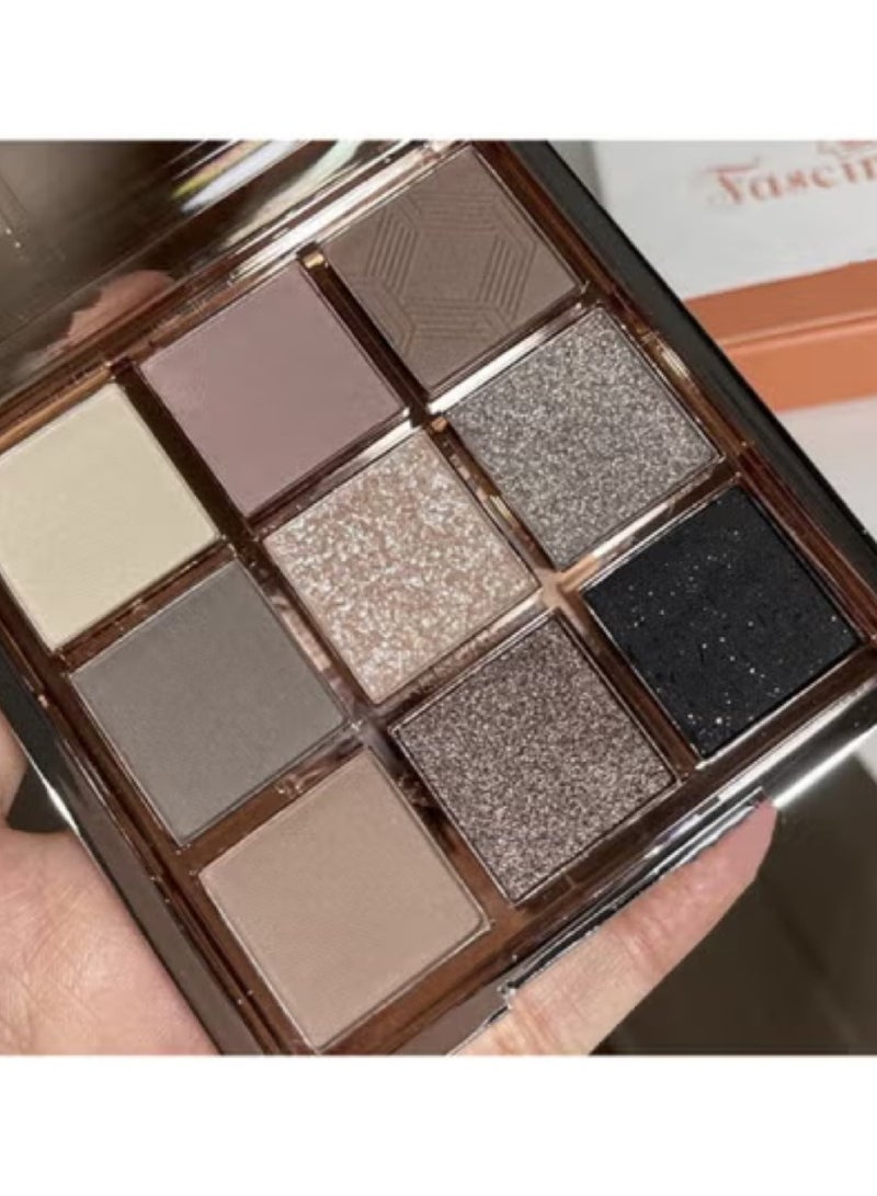 Eyeshadow Palette Chocolates 9 Colours Contour Palette Brown Eyeshadow Make Up Palettes Long Lasting Shimmer Matte Highly Pigmented Natural Look Travel Size Eye Shadows Palette For Women Girls - Image 1