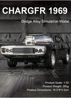 Generic 1/32 Dodge Charger Car Model - Fast & Furious Dom's 1970 R/T Alloy Diecast Pull-Back Toy with Lights & Sounds, Collectible Muscle Vehicle Gift for Kids & Adults, Black  - Image 2