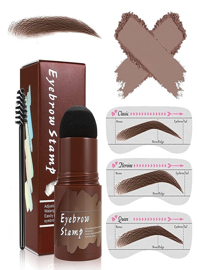 Keli Eyebrow Stamp Kit With 3 Pc Stencil, Brown Definer, Pencil, and Reusable Shaping Kit (Dark Brown) - Image 1