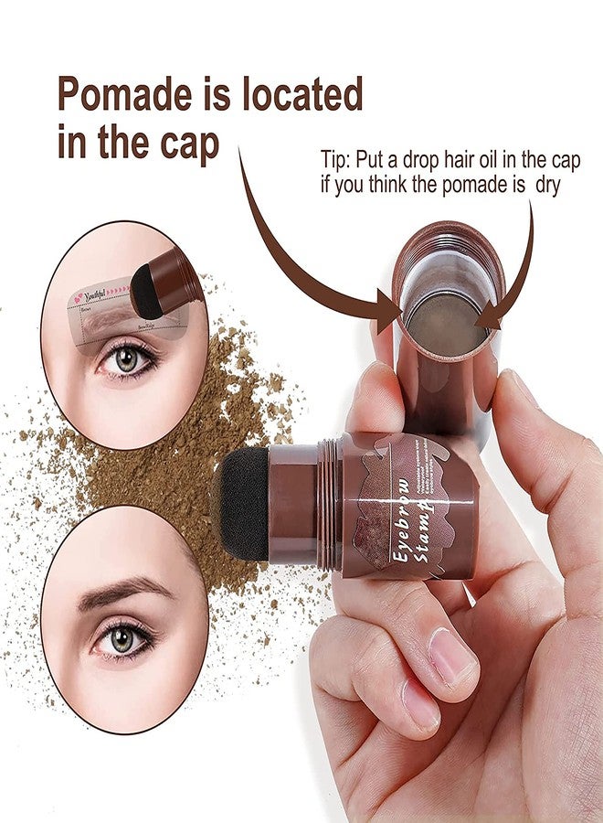 Keli Eyebrow Stamp Kit With 3 Pc Stencil, Brown Definer, Pencil, and Reusable Shaping Kit (Dark Brown) - Image 2