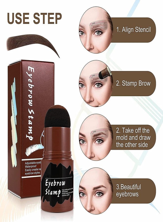 Keli Eyebrow Stamp Kit With 3 Pc Stencil, Brown Definer, Pencil, and Reusable Shaping Kit (Dark Brown) - Image 4