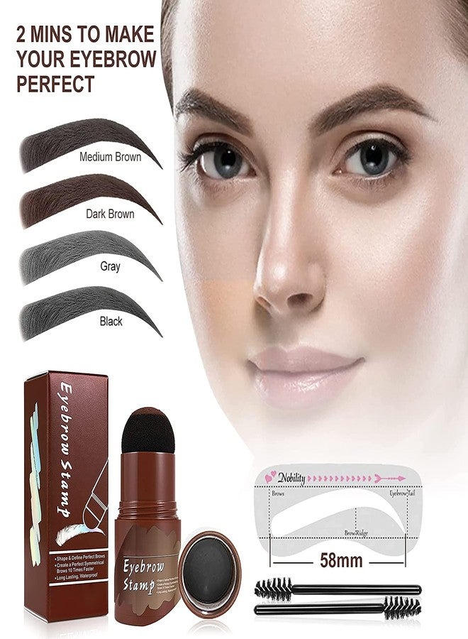 Keli Eyebrow Stamp Kit With 3 Pc Stencil, Brown Definer, Pencil, and Reusable Shaping Kit (Dark Brown) - Image 5
