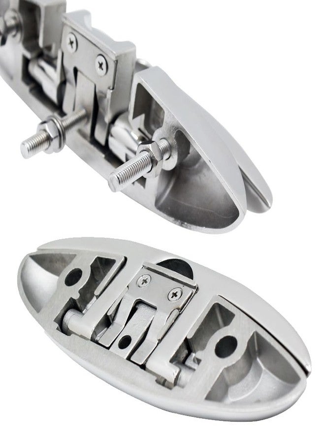 Laorde Boat Cleat 316 Stainless Steel Folding Cleats 5 Inch Marine Grade Rope Cleat Flip Up Dock Cleat for Boat Kayak and Decoration with Fastener 4 Pack - Image 2