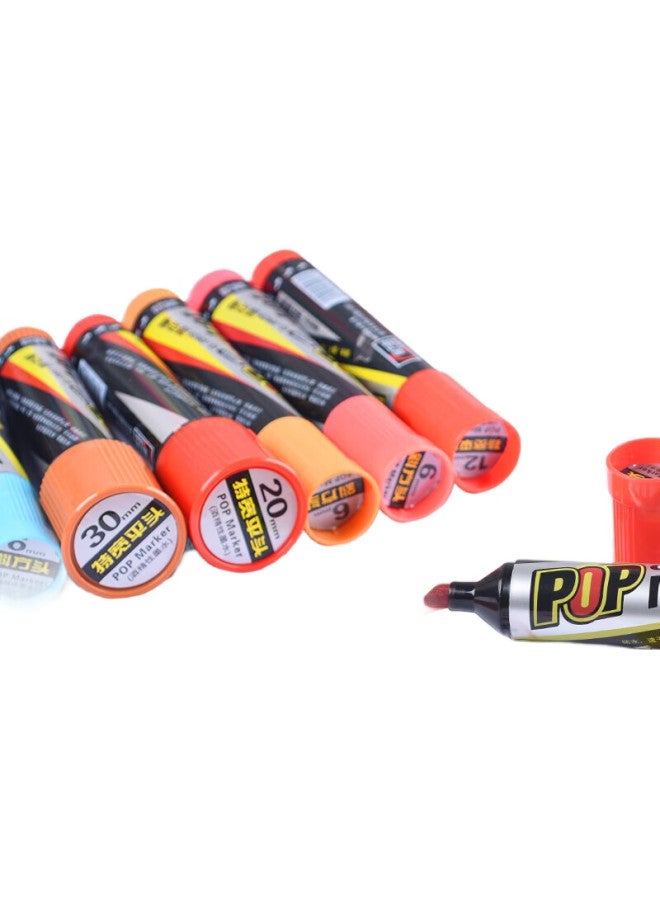 GENVANA Jin Wanianmai 30Mm Pop Poster Brush, Advertising Design Brush, Extra Wide Flat Tip, 12-Color Set G-0931T - Image 2