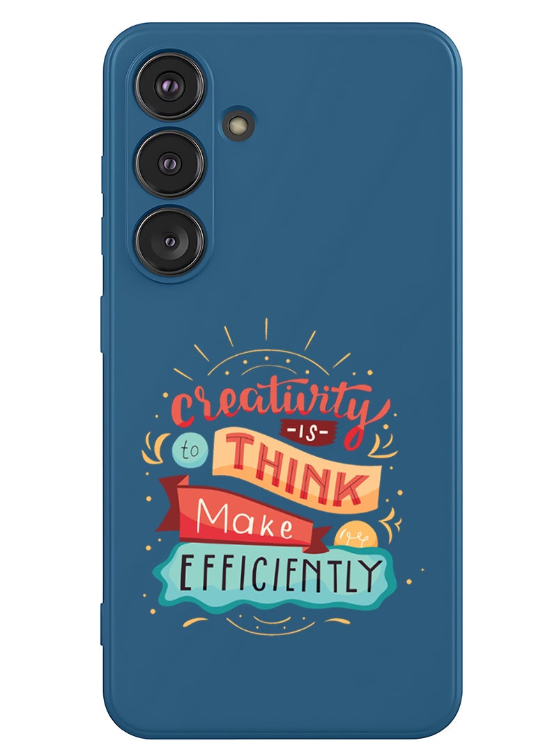 Theodor Protective Slim Fit Case Liquid Silicone Cover with Full Body Protection Anti-Scratch Shockproof Case For Samsung Galaxy S25 (Blue) - creativity is to think - Image 1